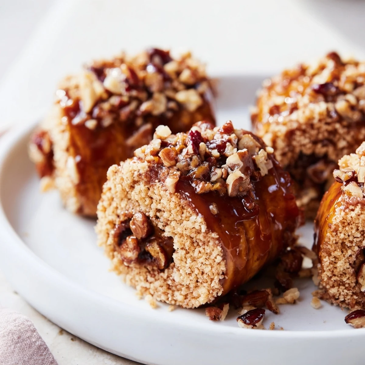 Golden-brown Cinnamon Roll Monkey Bread, pull-apart pieces drenched in a caramel sauce, ready to enjoy.