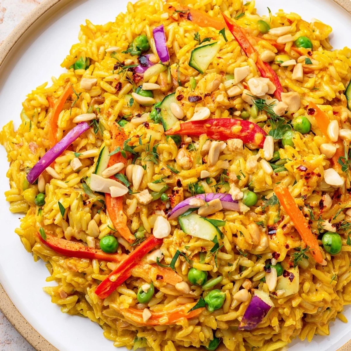 Enjoy a delicious plate of Spicy Peanut Noodle Salad with a drizzle of sesame oil and lime wedges.