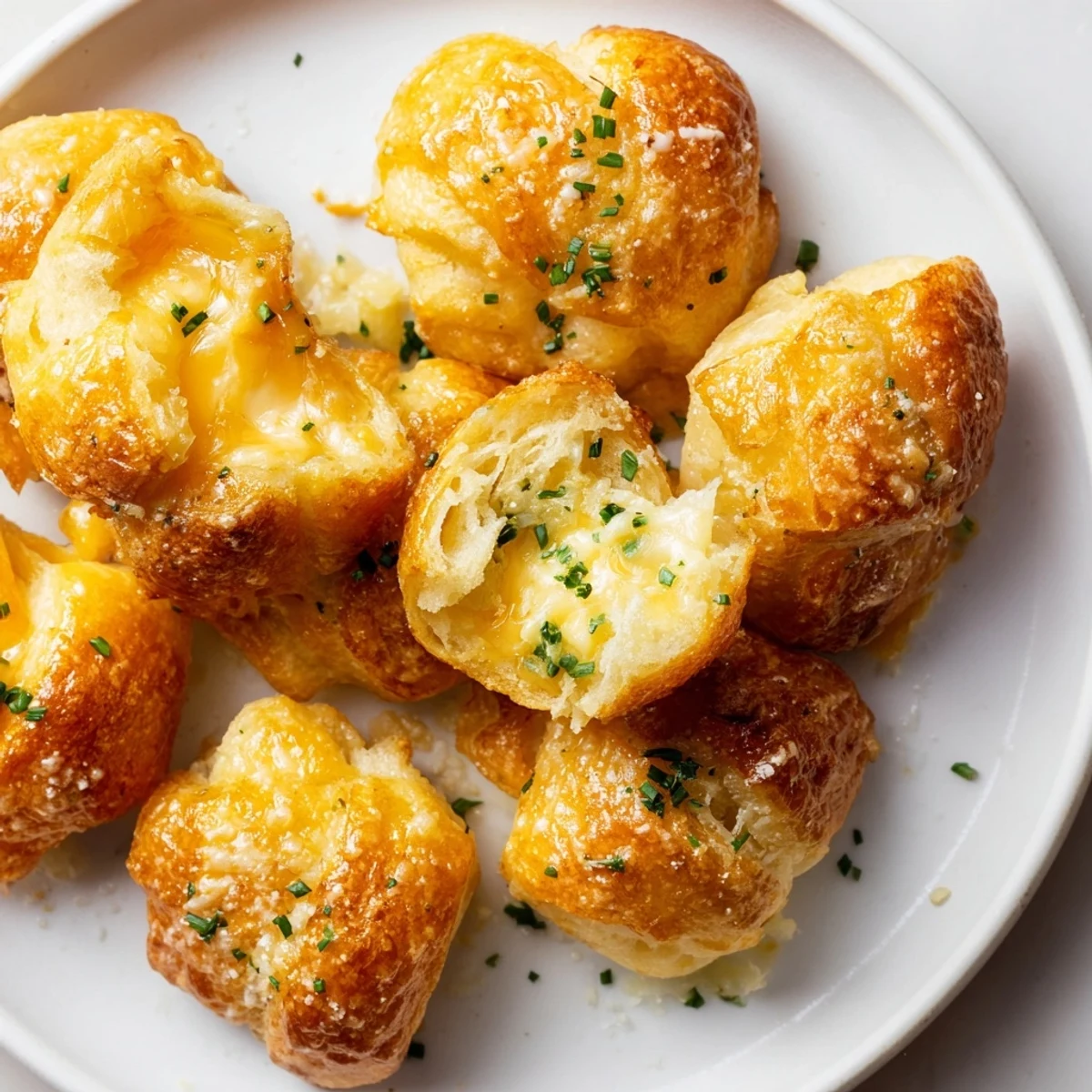 Warm Savory Rolls: Crescent Roll Baked Cheese Bites with melted, stretchy cheese offer a delicious bite.