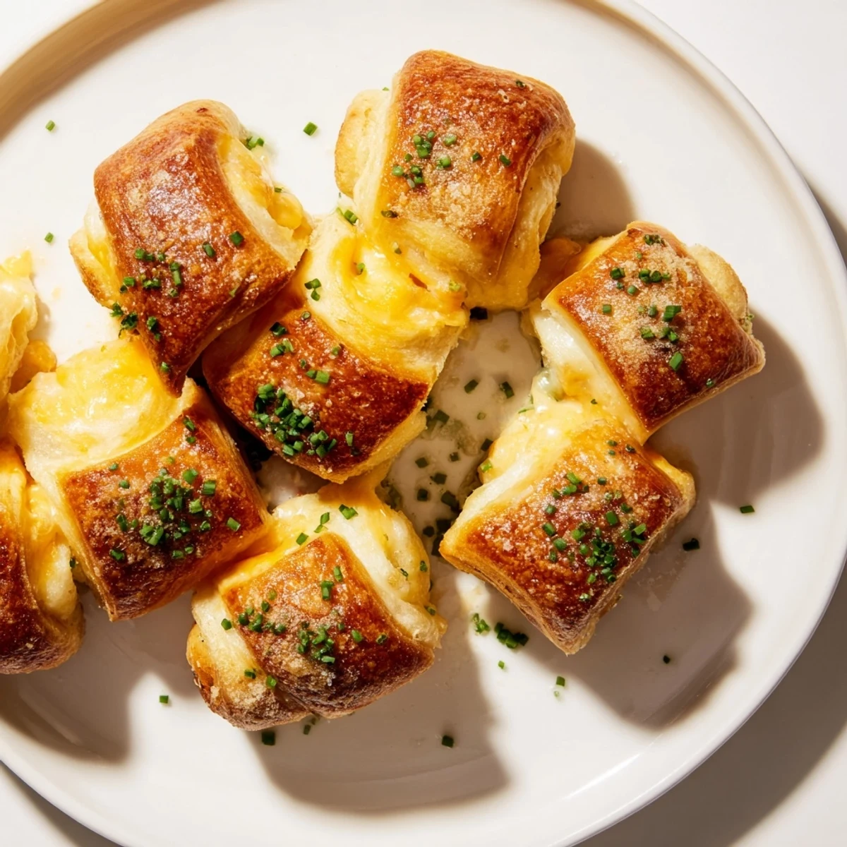 These fluffy, golden Savory Rolls: Crescent Roll Baked Cheese Bites are filled with gooey, herb-infused cheese.