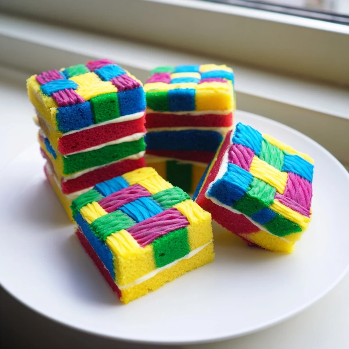 A richly frosted Cozy Quilt Patchwork Cake, showcasing a unique patchwork design perfect for dessert.