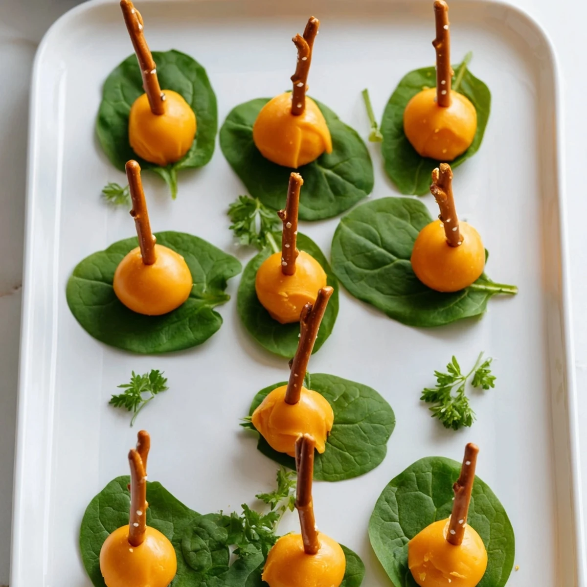 Enjoy the delicious The Pumpkin Patch Grid, with a playful grid of cheese "pumpkins" perfect for snacking.