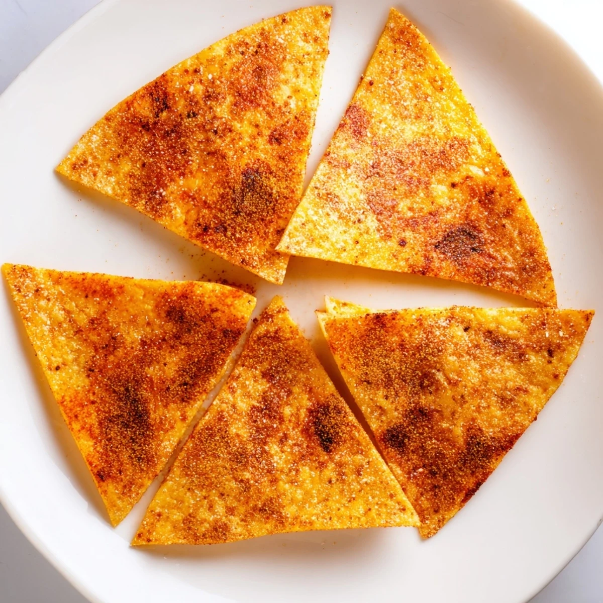 Golden, crispy Homemade Air-Fryer Tortilla Chips, perfect for scooping up fresh guacamole or salsa!