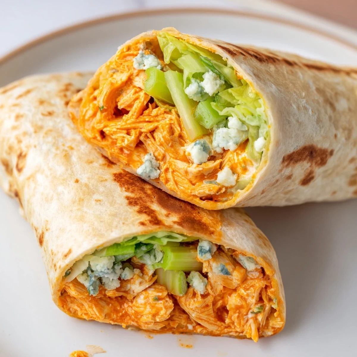 Warm, cheesy Buffalo Chicken Dip Wrap, perfect for a hearty lunch or game-day appetizer.