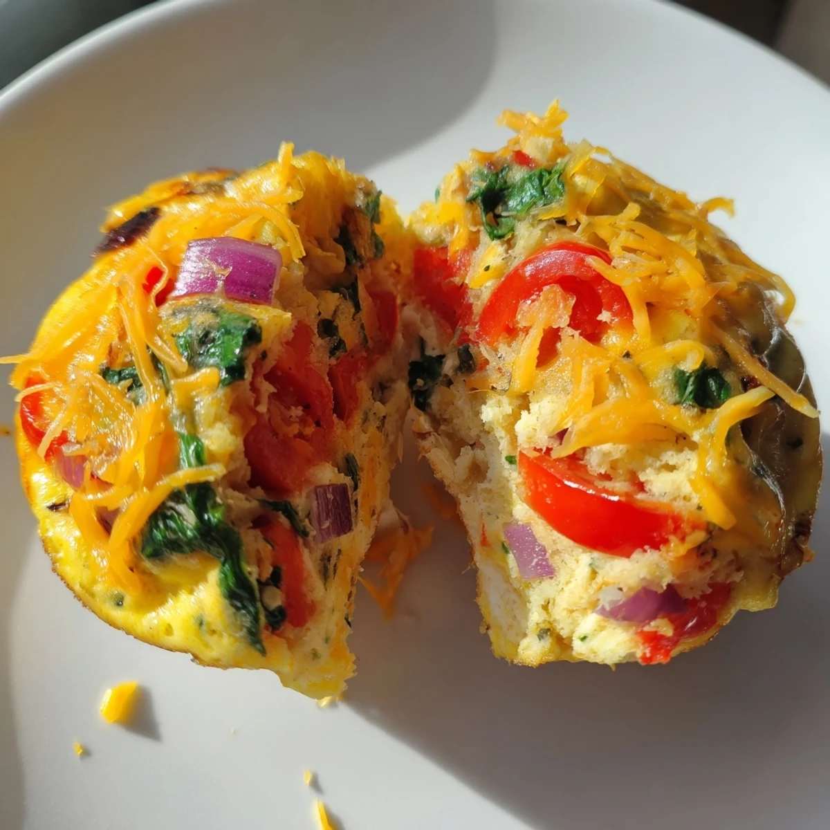 Golden, cheesy Customizable Egg Muffins, fluffy and filled with vibrant vegetables for a delicious breakfast.