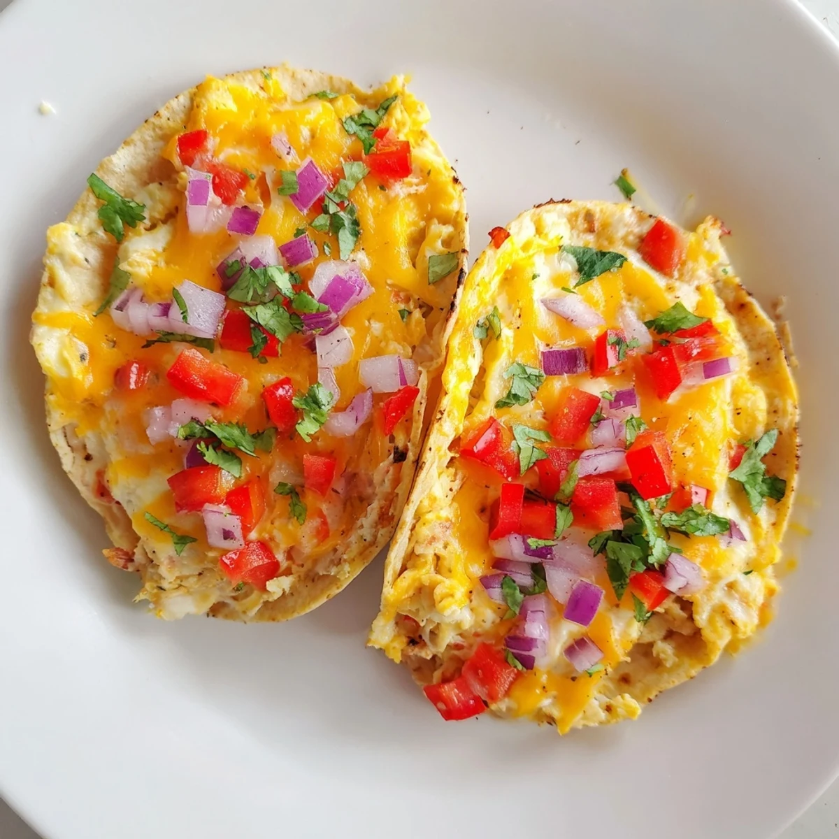 Cheesy Sheet Pan Breakfast Tacos, brimming with eggs and vegetables, perfect for a quick breakfast.