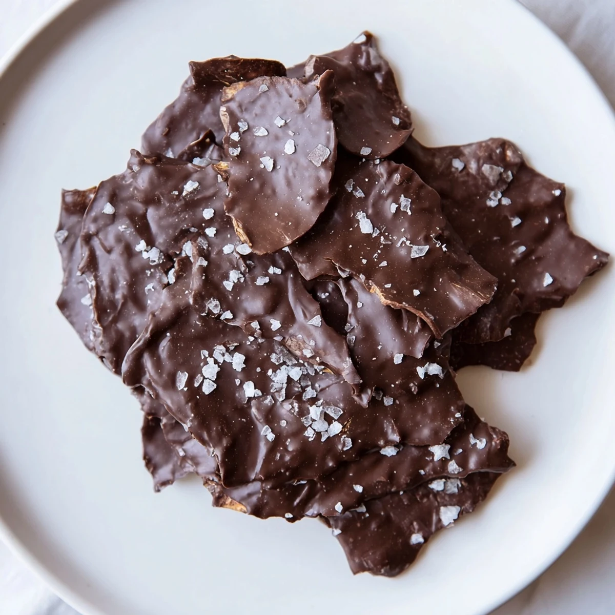 Decadent, layered Chocolate Potato Chip Bark, showcasing dark chocolate and crispy, salty chips ready to break into pieces.