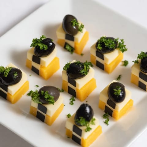 Cheese and Olive Chessboard