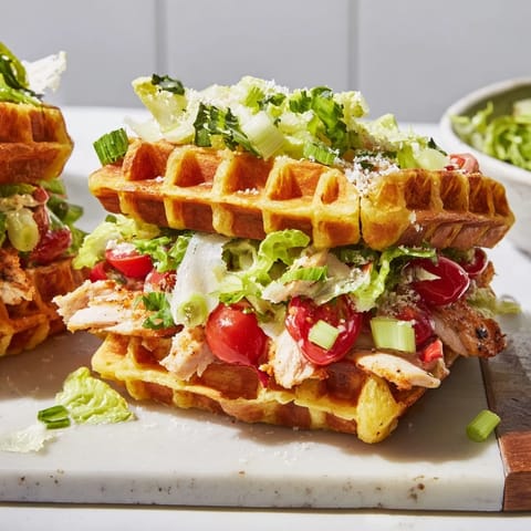 Chicken Caesar Waffle Sandwich