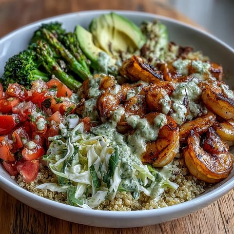 In a bowl, blanched broccoli and asparagus meet sliced avocado and red cabbage with a balsamic drizzle.
