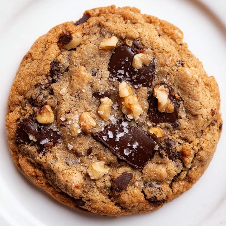 A close-up of gooey classic chocolate chip cookies, with melted chocolate and crispy edges, ready to eat.