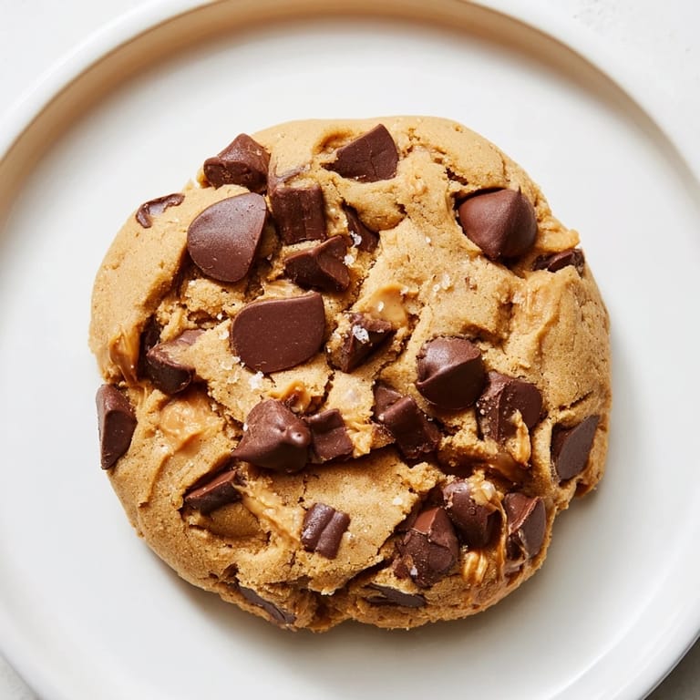 A close-up of chewy peanut butter chocolate chip cookies with melted chocolate, ready to enjoy.