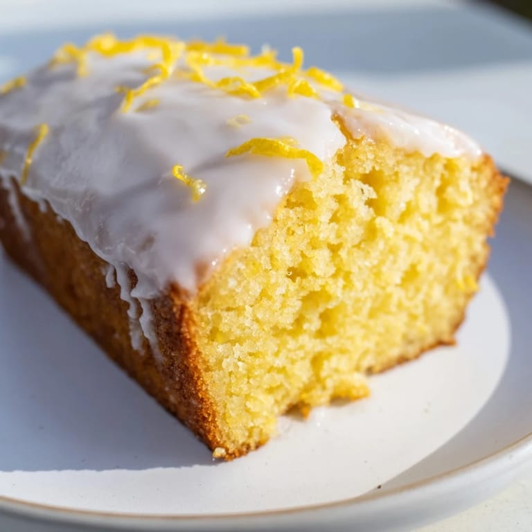 Bright and inviting image featuring a lemon loaf cake, perfect for serving and enjoying.