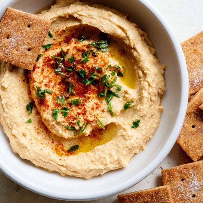 A close-up shot of delicious Holiday Crackers, perfect for festive dipping with hummus.