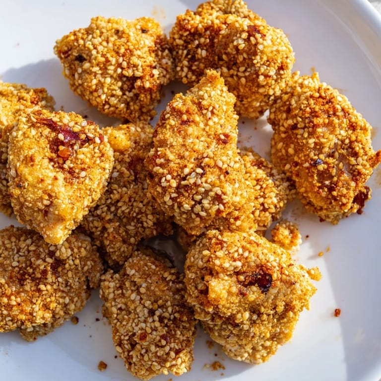 Delicious, bite-sized pieces of Spicy Yogurt Chicken, marinated and baked to tender perfection.