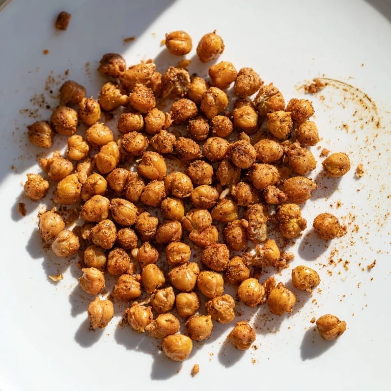 Warm, roasted crispy chickpea snack with a beautiful, appetizing golden-brown color, and ready to go!