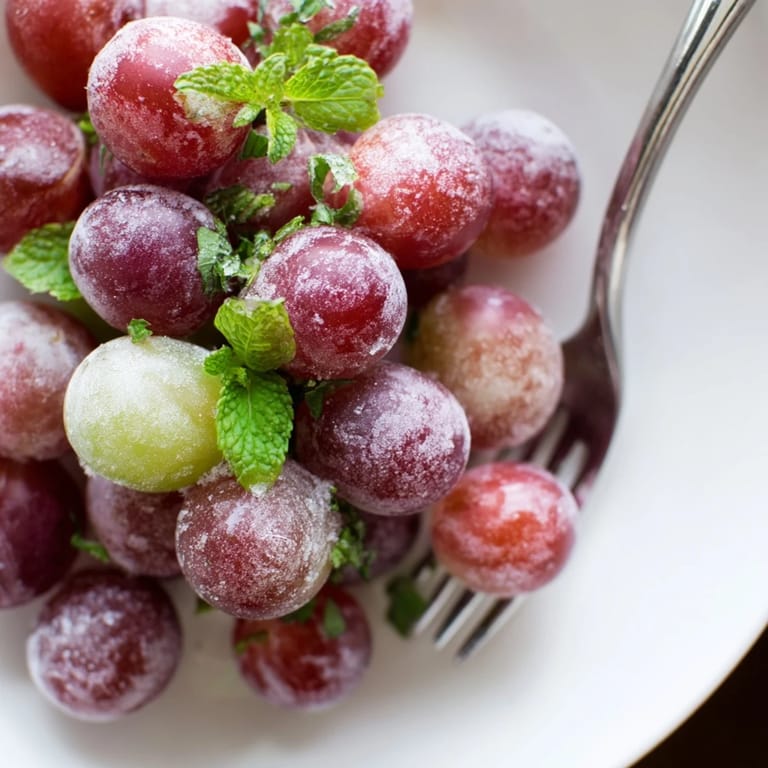 Juicy Frozen Grapes Spa Treat arranged on parchment paper, ready to be frozen for a cool summer treat.