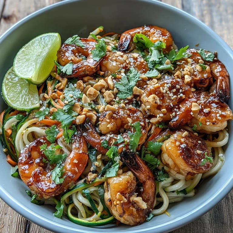 Top this Asian Noodle Bowl with cilantro and lime wedges for serving.