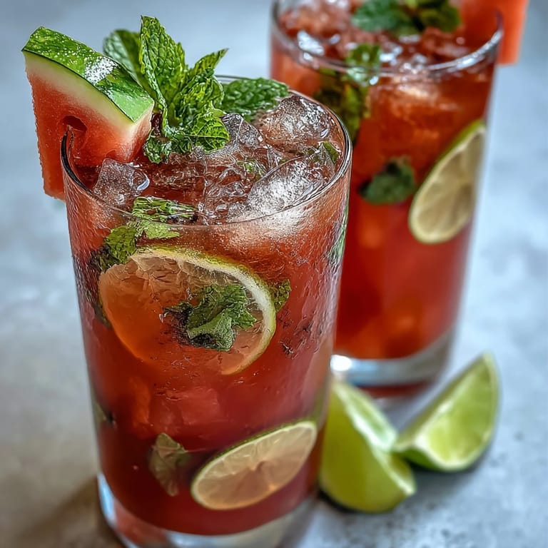 Cool and invigorating watermelon mint vodka spritz mocktail, bursting with fresh citrus and sparkling water for a light, bubbly drink.