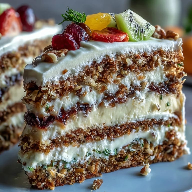 Festive Easter dessert spread showcasing a moist carrot cake, delicate pavlova with fruit, and a bright lemon tart, creating an elegant seasonal centerpiece.