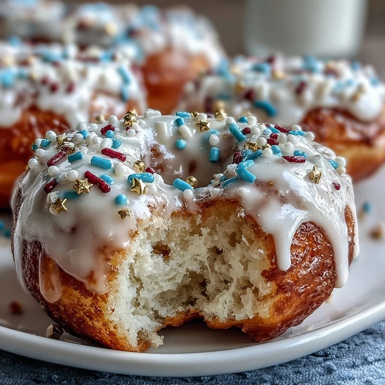 Delicious donut tower centerpiece featuring fluffy glazed donuts adorned with vibrant sprinkles, ideal for graduation parties and dessert buffets.