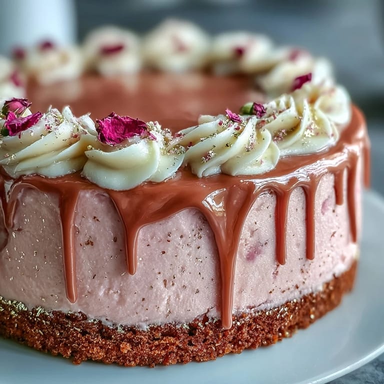 Gorgeous pink velvet cake, infused with rosé wine, ready for a festive bridal shower.