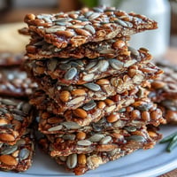 Golden homemade seed crackers loaded with flax, sunflower, and sesame seeds, baked until crisp and golden.